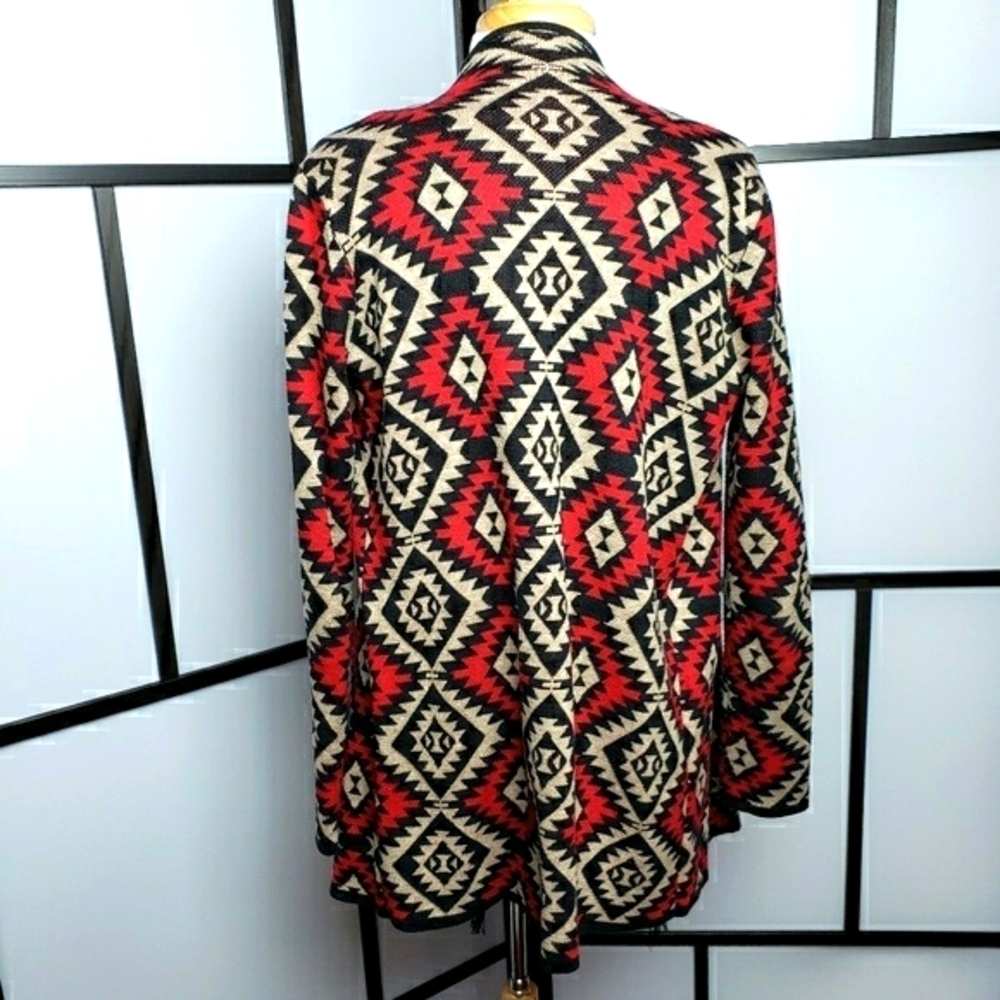 Grace Elements Fringe Front Aztec Open Cardigan - image 3